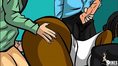 Učenci po šoli seksajo s črno učiteljico